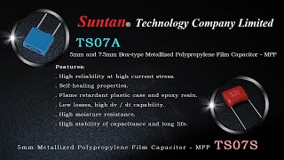 Suntan Su Mini Size Metallized Polypropylene Film Capacitors TS07A TS07S [upl. by Naenaj269]