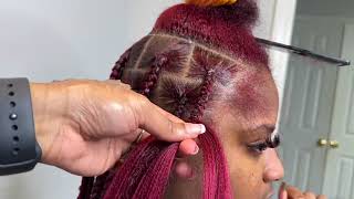 Large knotless braids Watch me work [upl. by Hakim]