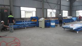 Two workers to operate roll forming machine with manual decoiler [upl. by Aleacem]