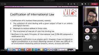 international law lecture  codification of IL 01 feb 2022 [upl. by Eolcin70]