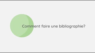 Comment faire une bibliographie [upl. by Mayeda]