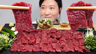 한우 생고기 뭉티기 리얼사운드 먹방 RAW BEEF ASMR MUKBANG  EATING SHOW [upl. by Amehr323]