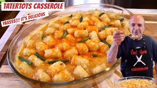 Cheesy Tater Tot Casserole Recipe [upl. by Annahsirhc]