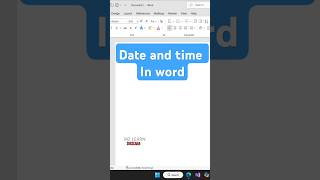 Date and time shortcut in word 🛑 tamil msword word wordpad date timeshorts tricks save yt [upl. by Esylle]