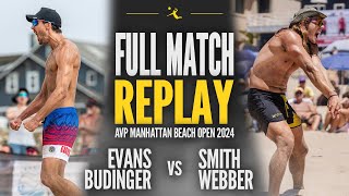 BudingerEvans vs SmithWebber  2024 AVP Manhattan Beach Open Round 4 Contenders [upl. by Hgielac]