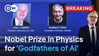 John Hopfield Geoffrey Hinton win Physics Nobel Prize for findings in machine learning  DW News [upl. by Kerianne]