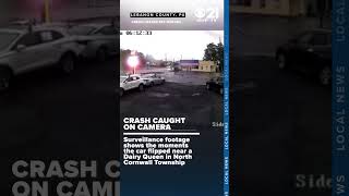 Footage shows the moment car crashes flips by Dairy Queen in Lebanon County [upl. by Kendrah841]