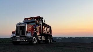 First night shift of the year  Dump Trucking  KW900B  CAT C13 [upl. by Oakie]