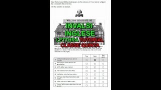 INVALSI INGLESE LETTURA A1 A2 classe quinta 2018 modelli originali [upl. by Bac]