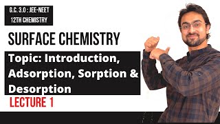 Surface Chemistry  Intro  Adsorption  Sorption  Desorption  L 1  Term 2  JEE NEET Class 12 [upl. by Rains]