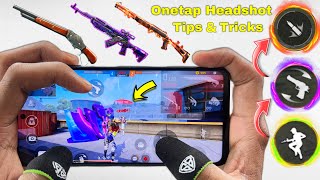 One tap headshot tips and tricks with handcam tutorial free fire [upl. by Lamaj]