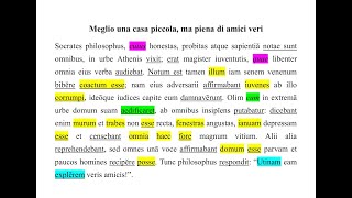 quotMeglio una casa piccola ma piena di amici veriquot un brano con pochi amici ma tante infinitive [upl. by Lindell]