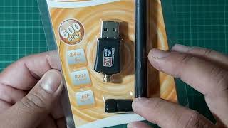 DUAL BAND USB ADAPTER 24GHz  5GHz 600Mbps wifi AC SHOPEE Review [upl. by Tenaj291]