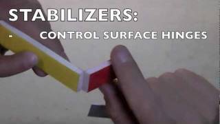 Foamboard Building Techniques Stabilizers 2  Control Surface Hinges [upl. by Akceber]