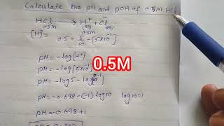 What is the pH of 05 M HCl pH of 05 M HCl  hydrochloric acid  chemistry [upl. by Aisitel]