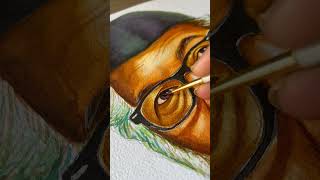 Nana Patekar natsamrat watercolour painting process shortvideo watercolorpainting shortsfeed art [upl. by Kessel]