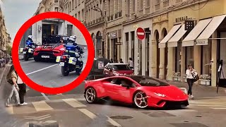 Lamborghini Performante Outrun by the Unexpected Cops on Motorcycles [upl. by Kinnie]