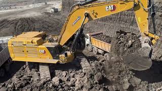 Caterpillar 395 Excavator Loading Trucks With Two Passes  Sotiriadis Mining Works  4k [upl. by Nwonknu]