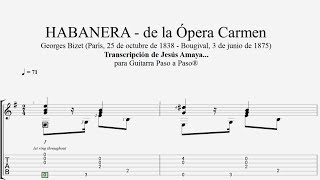 Habanera Ópera Carmen Bizet Tablatura por Jesús Amaya [upl. by Nomled]