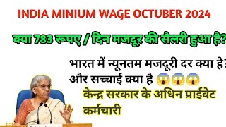 Central Workers Minimum Wage 2024  Reality Minimum Wage India 😭 [upl. by Aytak]