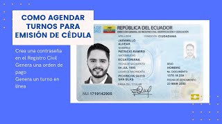 COMO GENERAR TURNOS PARA EMISIÓN DE CÉDULAS 2022 REGISTROCIVIL TURNOS CEDULAS [upl. by Assirrac181]