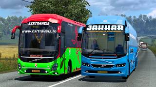 🚌 Indian Volvo 9600 Bus Driving on Dangerous MountainGhat Roads  Euro Truck Simulator 2  Bus Mod [upl. by Noyr955]