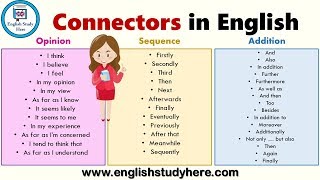 Connectors in English  List of Sentence Connectors in English  Transition Words List [upl. by Thesda]