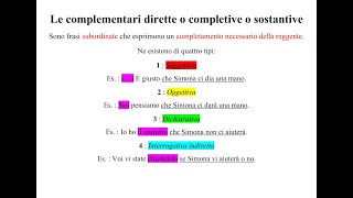 Le proposizioni subordinate completive o complementari dirette o sostantive spiegate in 7 minuti [upl. by Aehs]