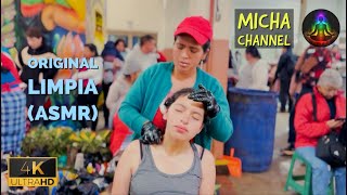 Spiritual Cleansing LIMPIA with ASMR head neck and shoulder massage in public market in Ecuador [upl. by Nico]