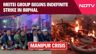 Manipur Protest  Meitei Group Begins Indefinite Strike Demands Crackdown On NarcoTerrorists [upl. by Leirrad321]