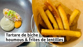 Tartare de biche houmous amp frites de lentilles [upl. by Damal]