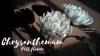 DIY Chrysanthemum Felt Flower Tutorial  How to Make Chrysanthemum Felt Flowers  S Nuraeni [upl. by Mehetabel]