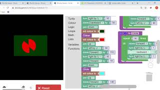 Blockly Games Turtle Level 10 Sample FLAG Bangladesh [upl. by Ellehsyt]