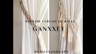 MACRAME TUTORIAL  FREE MACRAME CURTAIN TIE  BACKS BY CHELSEA GARDNER KNOTSANDNAPS FOR GANXXET [upl. by Nestor]