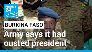 Burkina Faso’s army officers in televised address say they have taken over power • FRANCE 24 [upl. by Eiroj598]