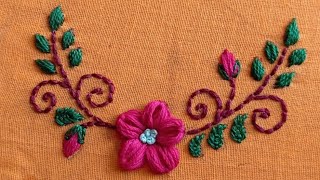 Cushion cover Corner Embroidery Design for Beginners SunEmbroidery [upl. by Cohin507]