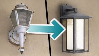 Easy Outdoor Light Fixture Update  20 Minute DIY Upgrade [upl. by Egdamlat]