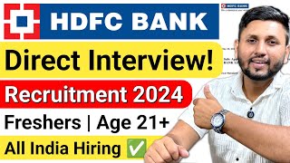 HDFC Bank Recruitment 2024  Bank Job Vacancy 2024  HDFC Bank Job Apply Online 2024  Private Bank [upl. by Euqnimod643]