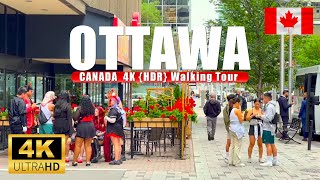 Ottawa Canada 🇨🇦 4K UHD HDR 60 fps Saturday Walking Tour Centretown [upl. by Eniarrol]