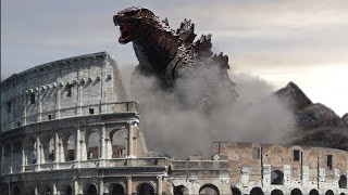 Godzilla X Kong  Godzilla vs Scylla in the Colosseum Rome Before Evolution Stop Motion VFX Test [upl. by Atirahs]