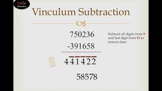 Vedic Maths Subtraction Trick by Vinculum Method  Vedic Maths Teacher Training Free Course Tutorial [upl. by Con]