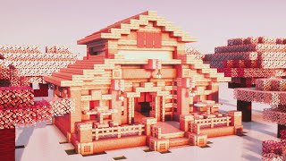 Minecraft Cherry Blossom Cafe 🍰 Tutorial minecraft minecraftbuilding minecrafttutorial [upl. by Enyalaj]