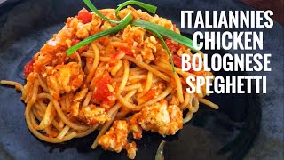 Italianniese Chicken Bolognese Spaghetti • Easy Copycat Homemade Pasta Recipe [upl. by Aveer]