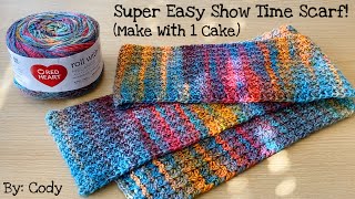 EASY CROCHET Codys Showtime Scarf Tutorial  One Row Repeat [upl. by Nnaylrebmik677]