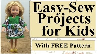 Easy Sewing Projects for Kids Make a Dress for Tiny Dolls [upl. by Oihsoy566]