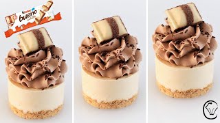 Mini Cheesecakes Kinder Bueno Super Stabilized Whipped Chocolate Cream Easy Posh Little Treat [upl. by Acsisnarf206]