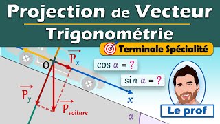 📐Projection de VECTEUR sur plan incliné  Trigonométrie  Terminale spécialité  Physique chimie [upl. by Leahsim644]