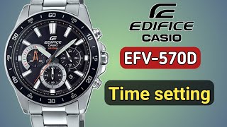 How to set time on Casio Edifice EFV570  Chronograph reset [upl. by Linnie891]