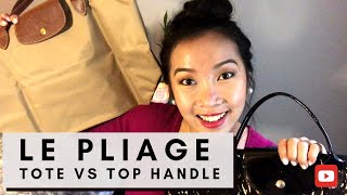 LONGCHAMP LE PLIAGE  COMPARISON  TOTE VS TOPHANDLE  LARGE VS MEDIUM [upl. by Patti]