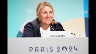 Brazil v USA  Emma Hayes and Lindsey Horan press conference ahead of Olympic final [upl. by Ahseyn209]